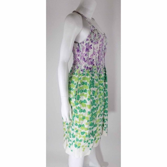 Anthropologie Purple and Green Floral Dress - Picture 4 of 8